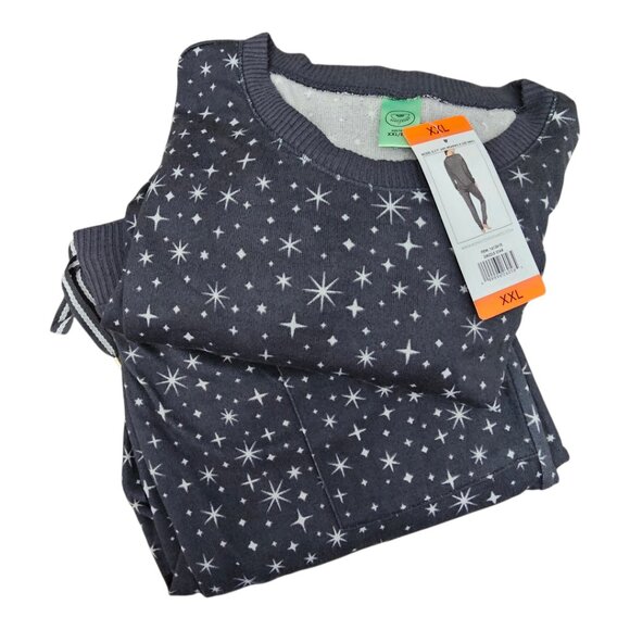 Honeydew New Star Seeker Brushed Jersey Lounge Gray Star Pajama Set 2Pc Set - Picture 2 of 12